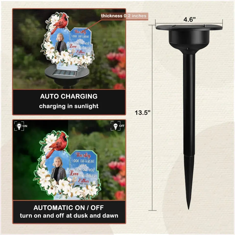 The Sky Looks Different When Someone You Love Is Up There - Personalized Solar Light, Memorial Gift For Loss Of Loved One