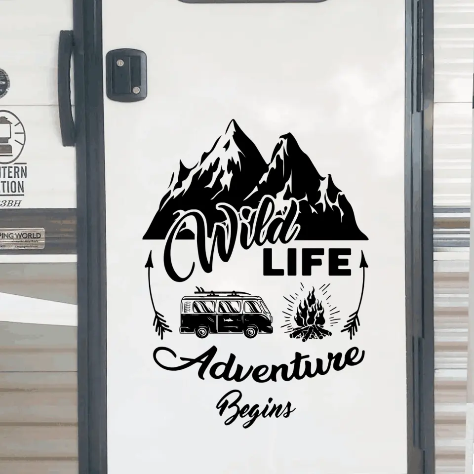 Wild Life Adventure Begins - Personalized Decal, Camping Decal For Camping Lovers