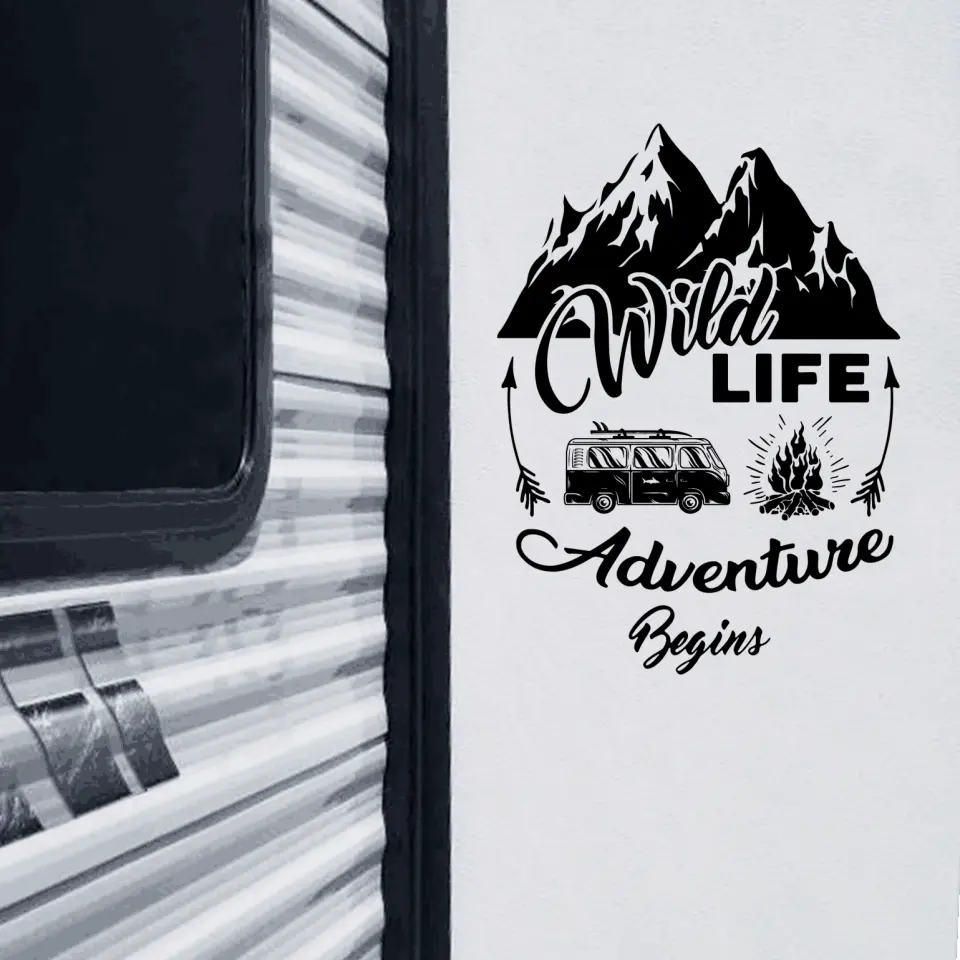 Wild Life Adventure Begins - Personalized Decal, Camping Decal For Camping Lovers
