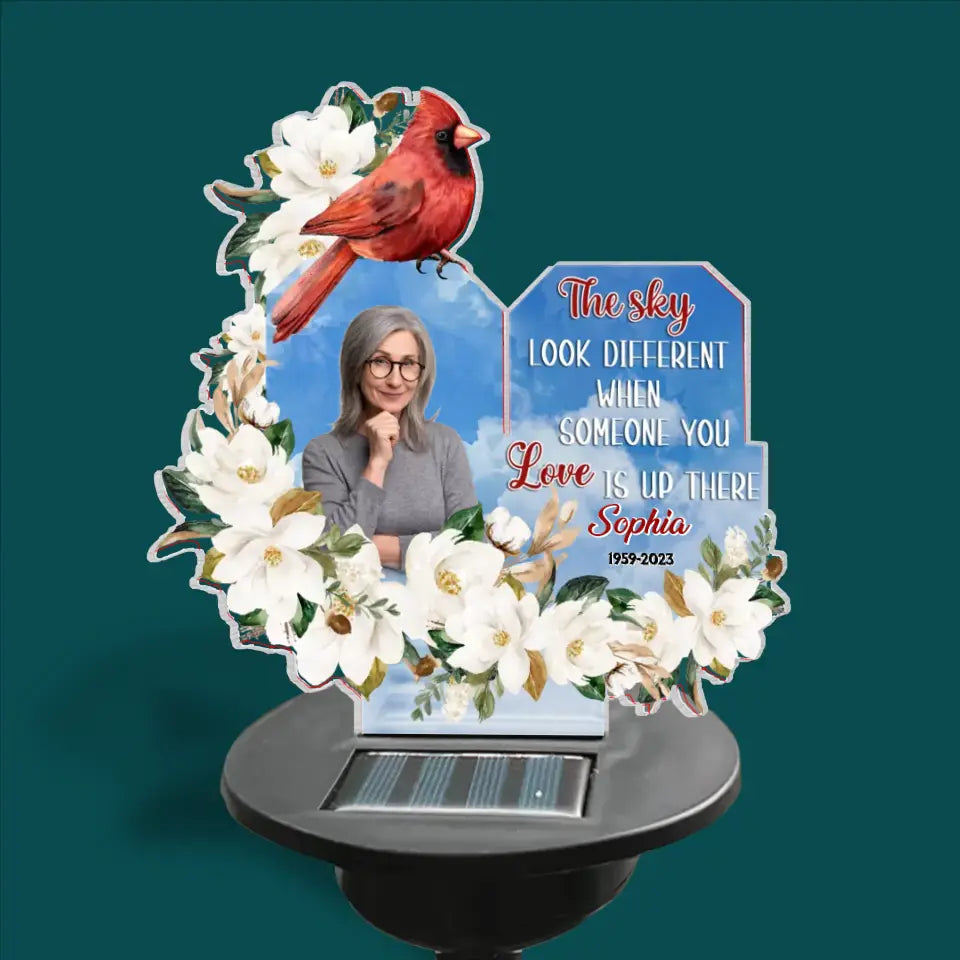 The Sky Looks Different When Someone You Love Is Up There - Personalized Solar Light, Memorial Gift For Loss Of Loved One