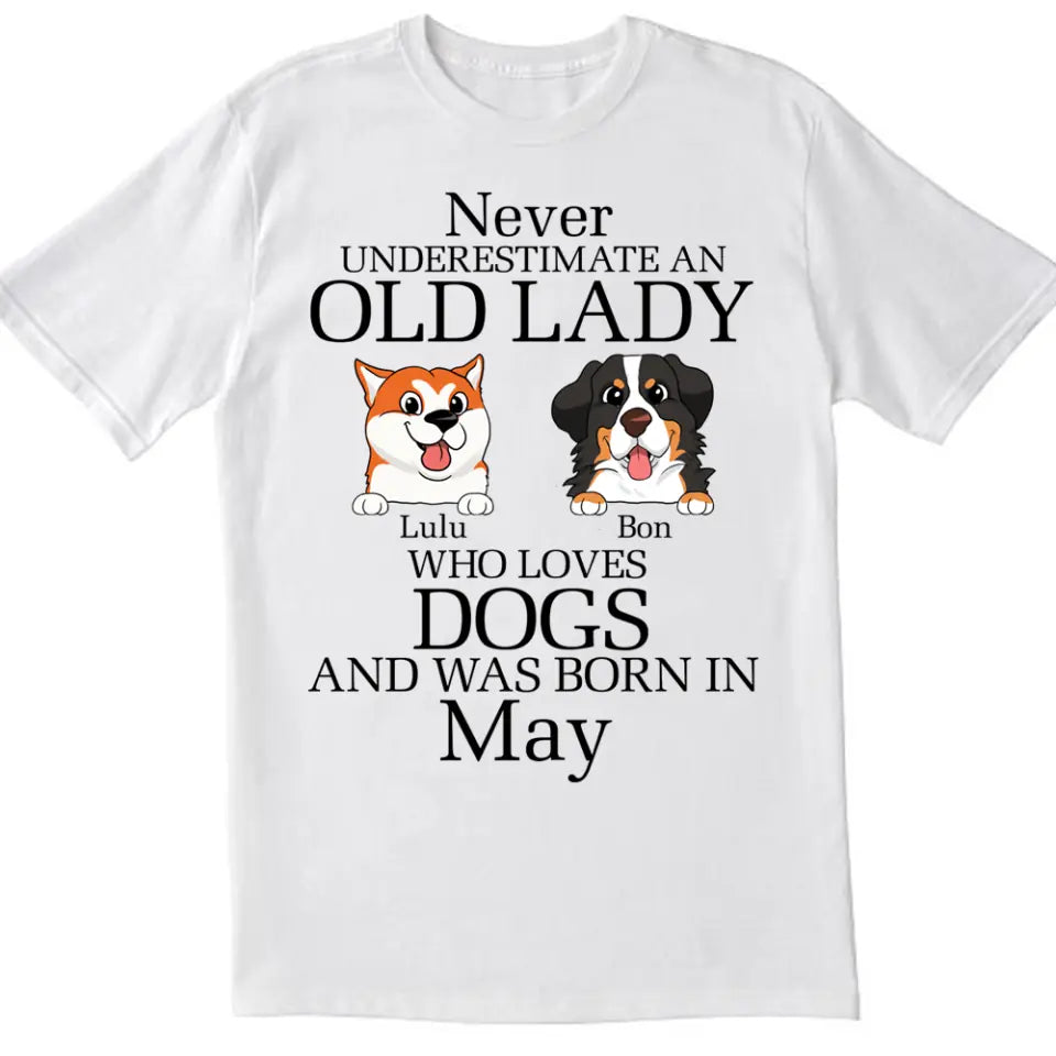 Never Underestimate An Old Lady Who Loves Dog - Personalized T-Shirt, Gift For Dog Lover