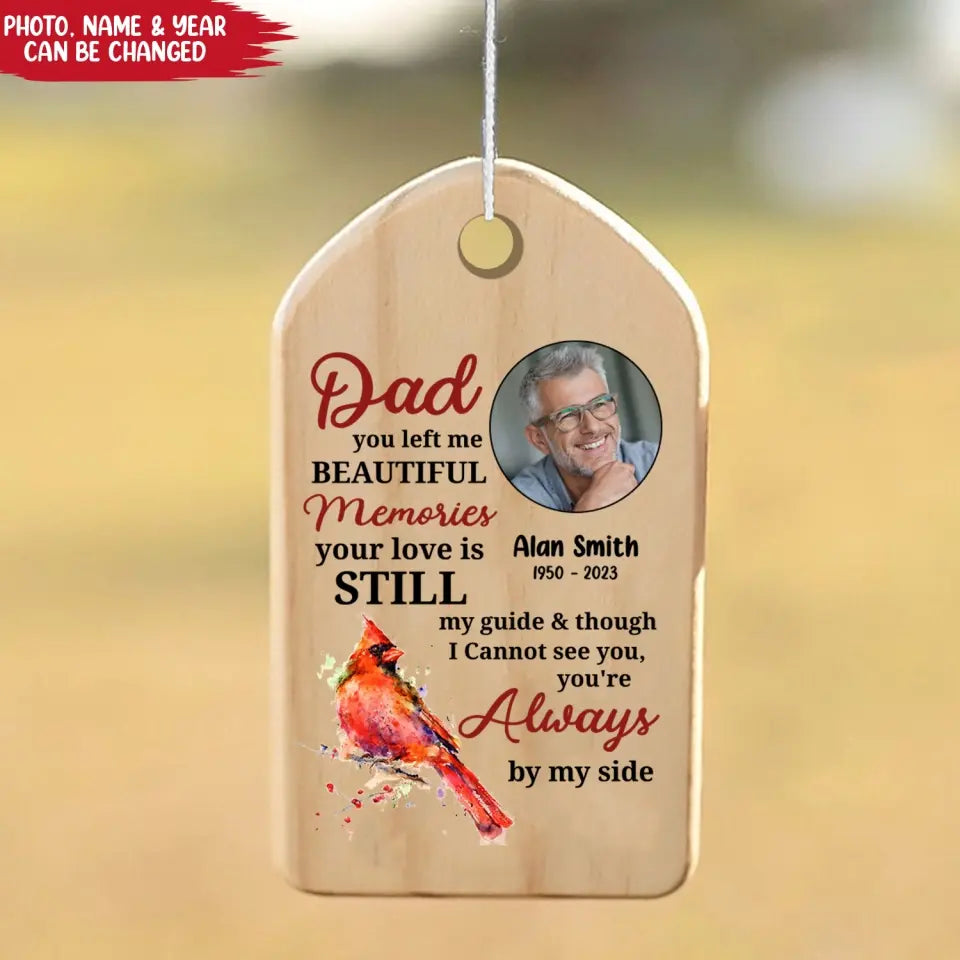 Dad Left Me Beautiful Memories - Personalized Wind Chimes, Memorial Gift For Loss Of Loved One