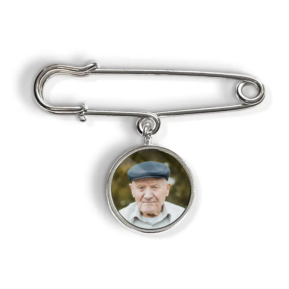 Those We Love Don't Go Away - Personalized Lapel Pin, Memorial Lapel Pin With Pictures Or Personalized Text