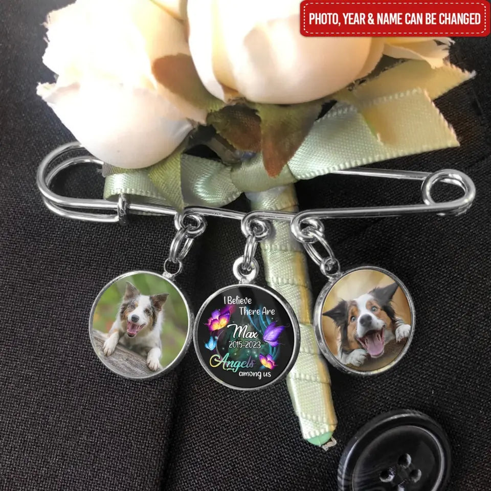 I Believe There Are Angels Among Us - Personalized Lapel Pin, Memorial Gift