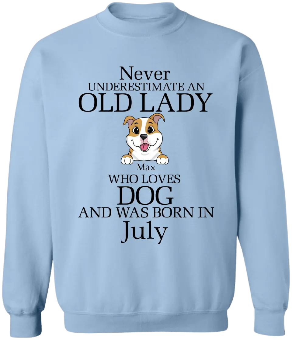 Never Underestimate An Old Lady Who Loves Dog - Personalized T-Shirt, Gift For Dog Lover