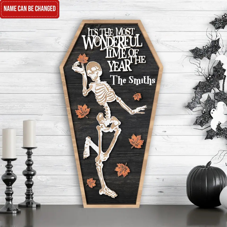 It’s The Most Wonderful Time Of The Year - Personalized 2 Layer Sign, Halloween Gift Ideas
