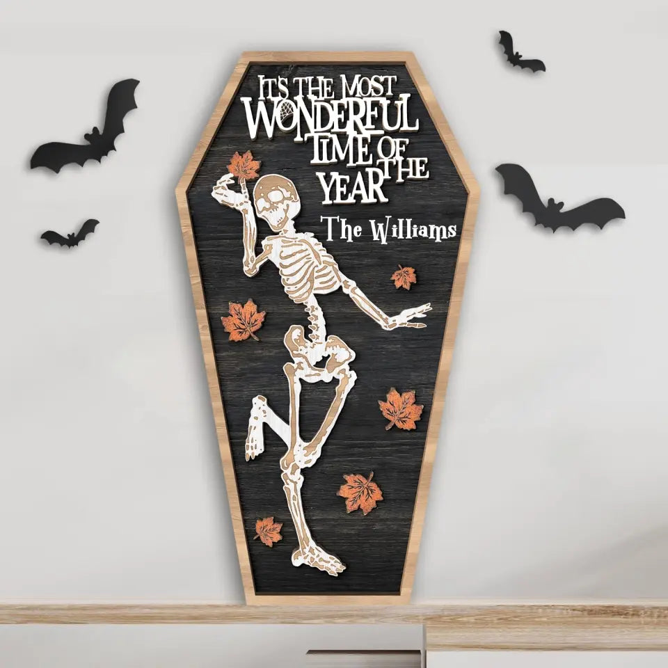 It’s The Most Wonderful Time Of The Year - Personalized 2 Layer Sign, Halloween Gift Ideas