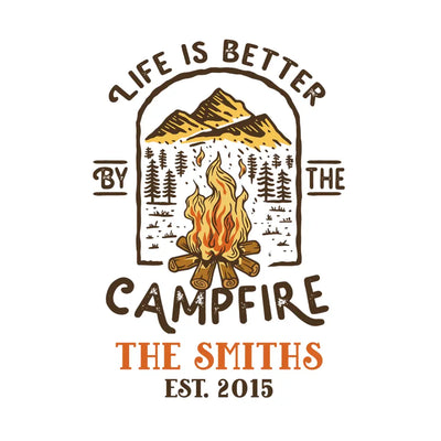 Life Is Better By The Campfire - Personalized Decal, Gift For Camping Lovers