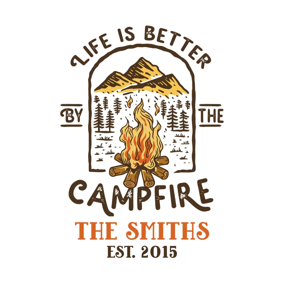Life Is Better By The Campfire - Personalized Decal, Gift For Camping Lovers