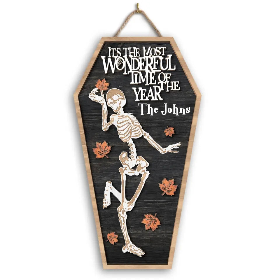 It’s The Most Wonderful Time Of The Year - Personalized 2 Layer Sign, Halloween Gift Ideas