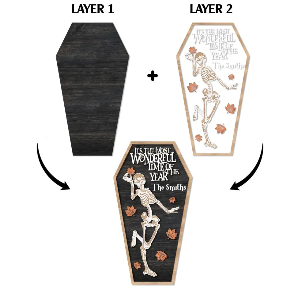 It’s The Most Wonderful Time Of The Year - Personalized 2 Layer Sign, Halloween Gift Ideas