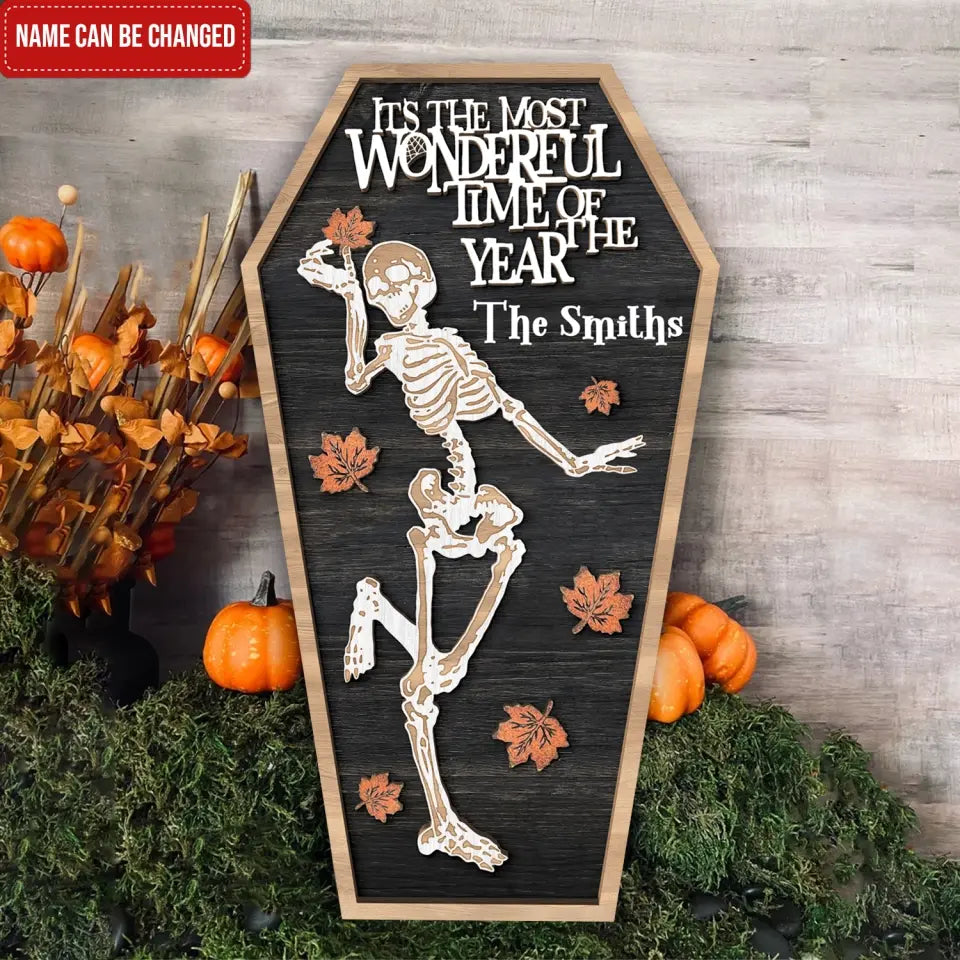 It’s The Most Wonderful Time Of The Year - Personalized 2 Layer Sign, Halloween Gift Ideas