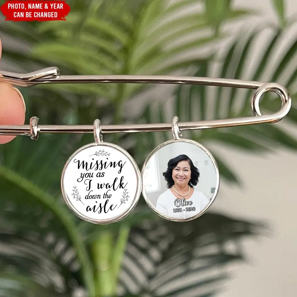 Missing You As I Walk Down The Aisle - Personalized Lapel Pin, Memorial Gift
