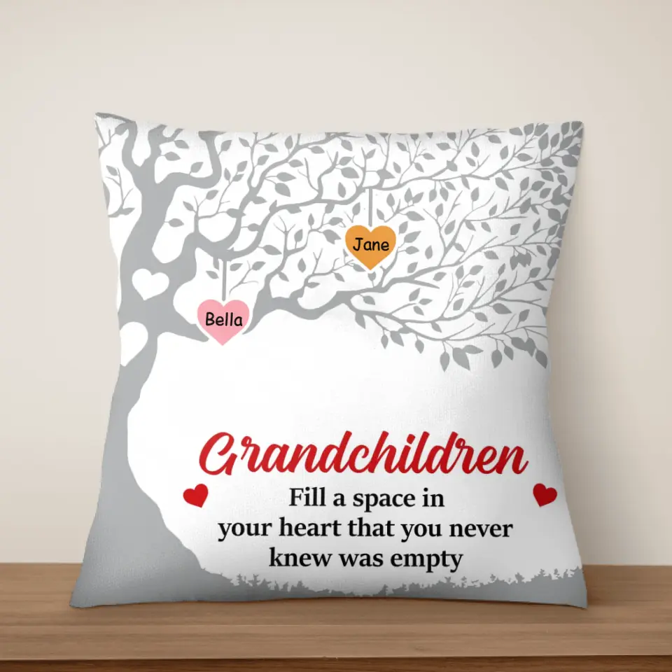 Grandchildren Family Tree - Personalized Pillow (Insert Included), Gift For Grandparent