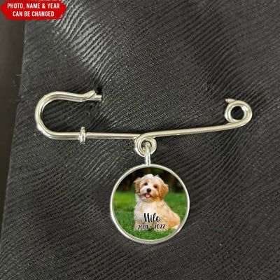 No Longer By Our Sides, Forever in Our Hearts - Personalized Lapel Pin, Gift For Dog Lover