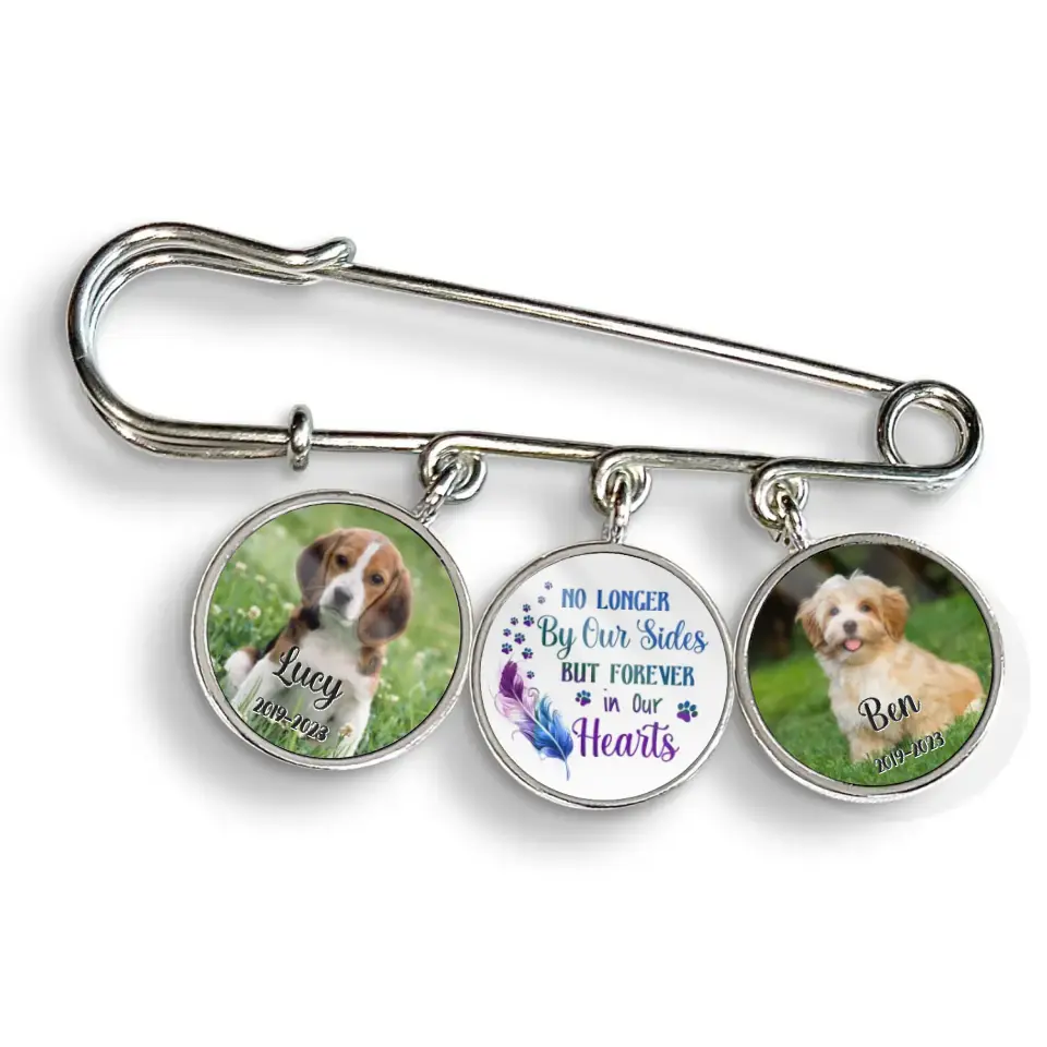 No Longer By Our Sides, Forever in Our Hearts - Personalized Lapel Pin, Gift For Dog Lover