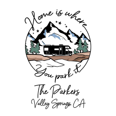 Home Is Where  You Park It - Personalized Camping Decal, Gift For Camping Lovers