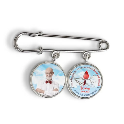 Not A Day Goes By When You Are Not Loved And Missed - Personalized Lapel Pin, Remembrance Gift