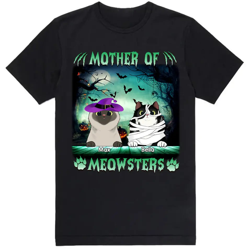 Mother of Meowsters - Personalized  T-shirt, Gift For Cat  Lover