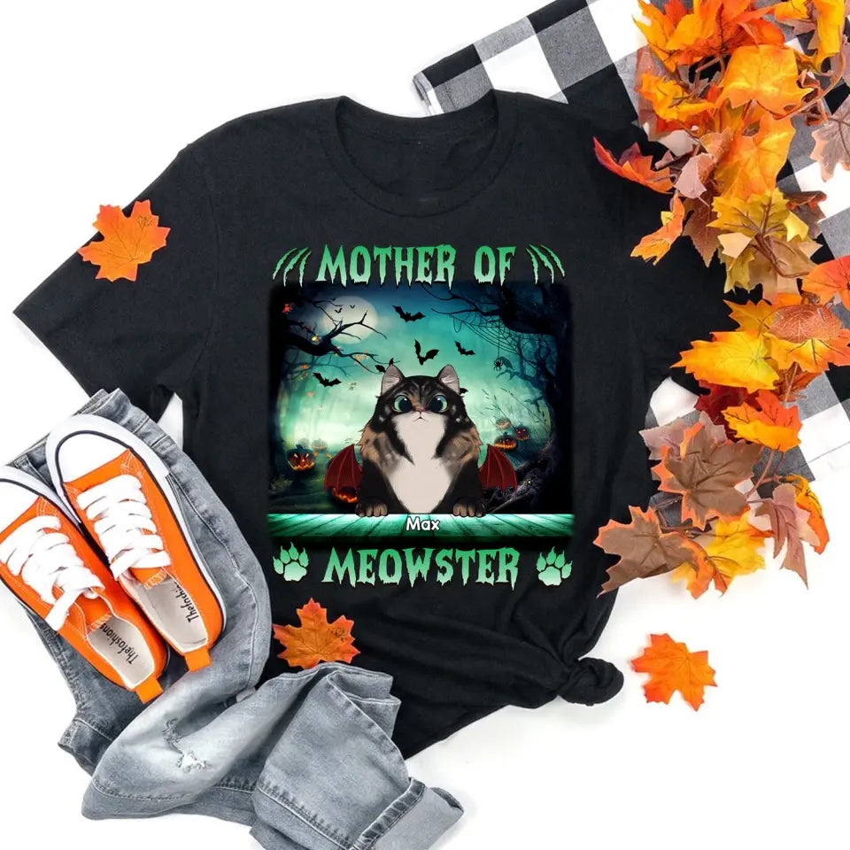 Mother of Meowsters - Personalized  T-shirt, Gift For Cat  Lover