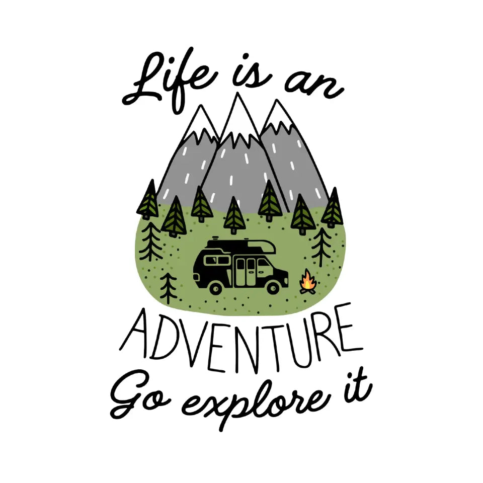 Life Is An Adventure Go Explore It - Personalized Decal, Camping Decal For Campers