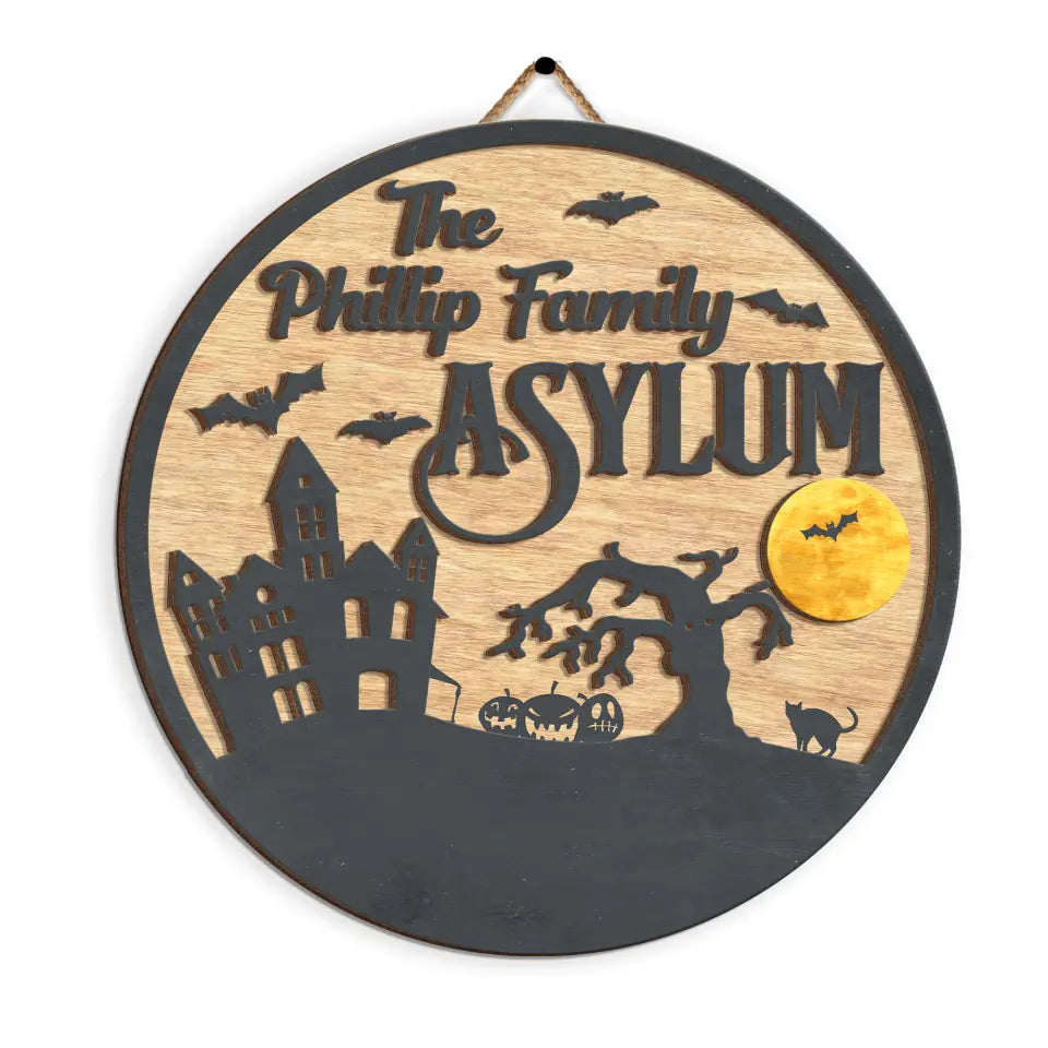 Halloween Family Sign - Personalized 2 Layer Sign, Gift For Halloween