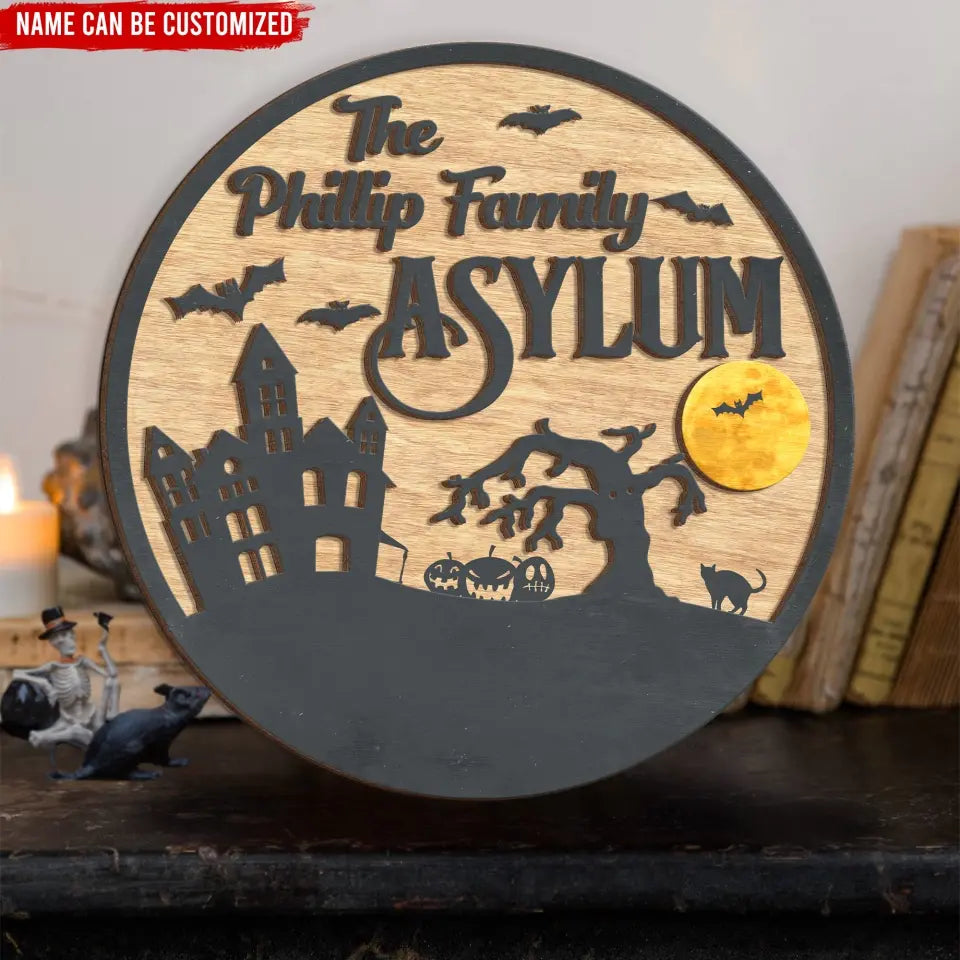 Halloween Family Sign - Personalized 2 Layer Sign, Gift For Halloween