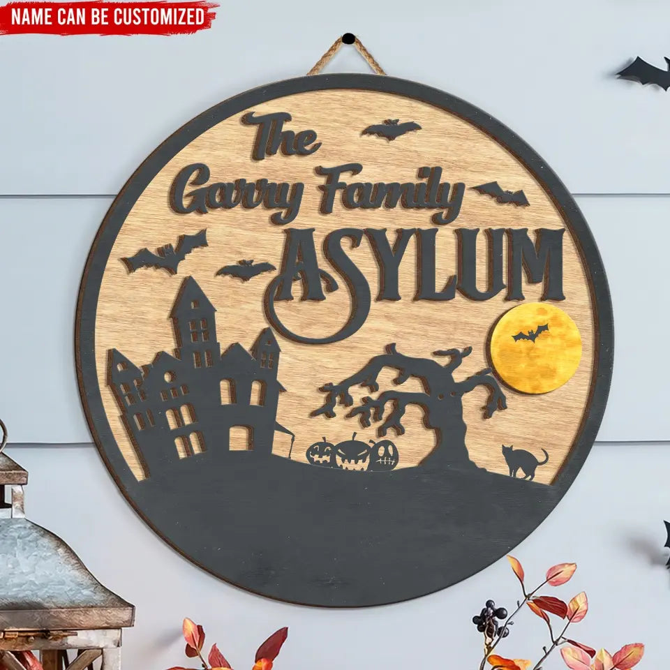 Halloween Family Sign - Personalized 2 Layer Sign, Gift For Halloween