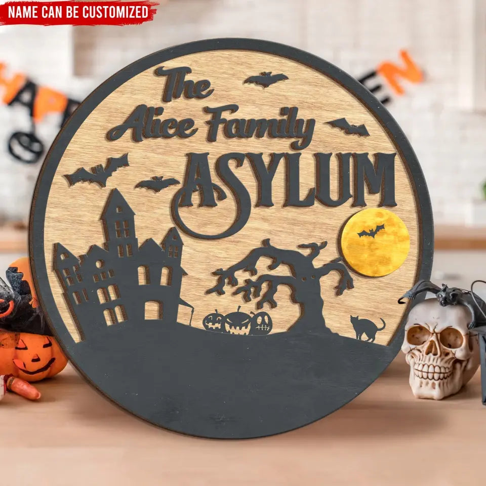 Halloween Family Sign - Personalized 2 Layer Sign, Gift For Halloween