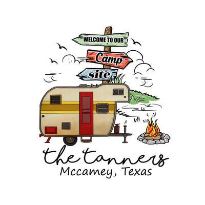 Welcome To Our Camp Site - Personalized Decal, Camping Decal For Camping Lovers