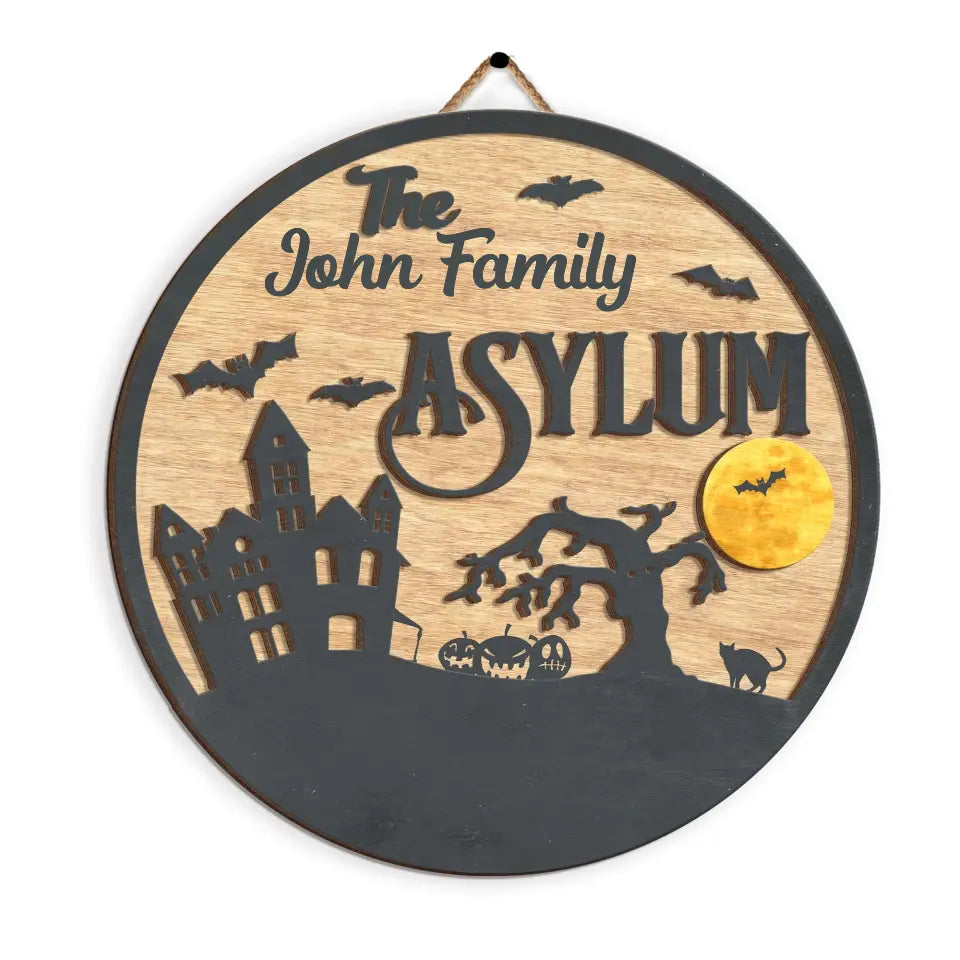 Halloween Family Sign - Personalized 2 Layer Sign, Gift For Halloween