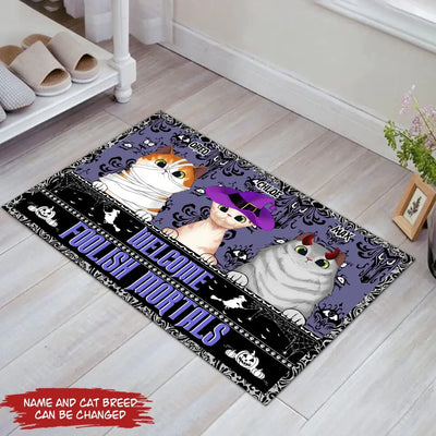 Welcome Foolish Mortals - Personalized Doormat, Gift For Halloween