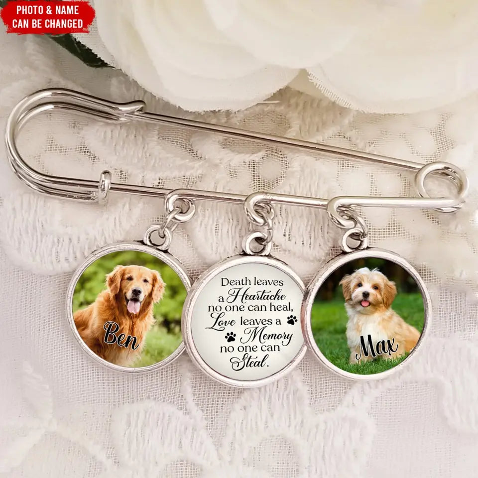 Death Leaves A Heartache No One Can Heal - Personalized Lapel Pin, Memorial Gift