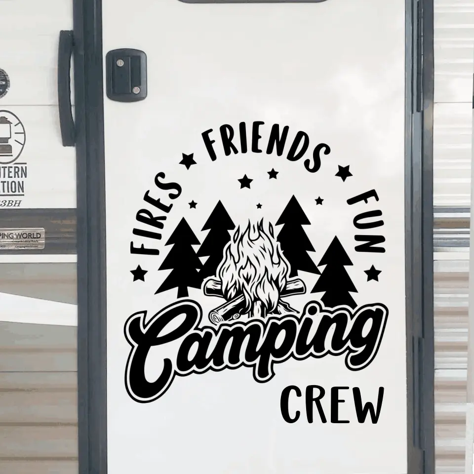 Fire Friends Fun - Personalized Decal, Gift For Camper