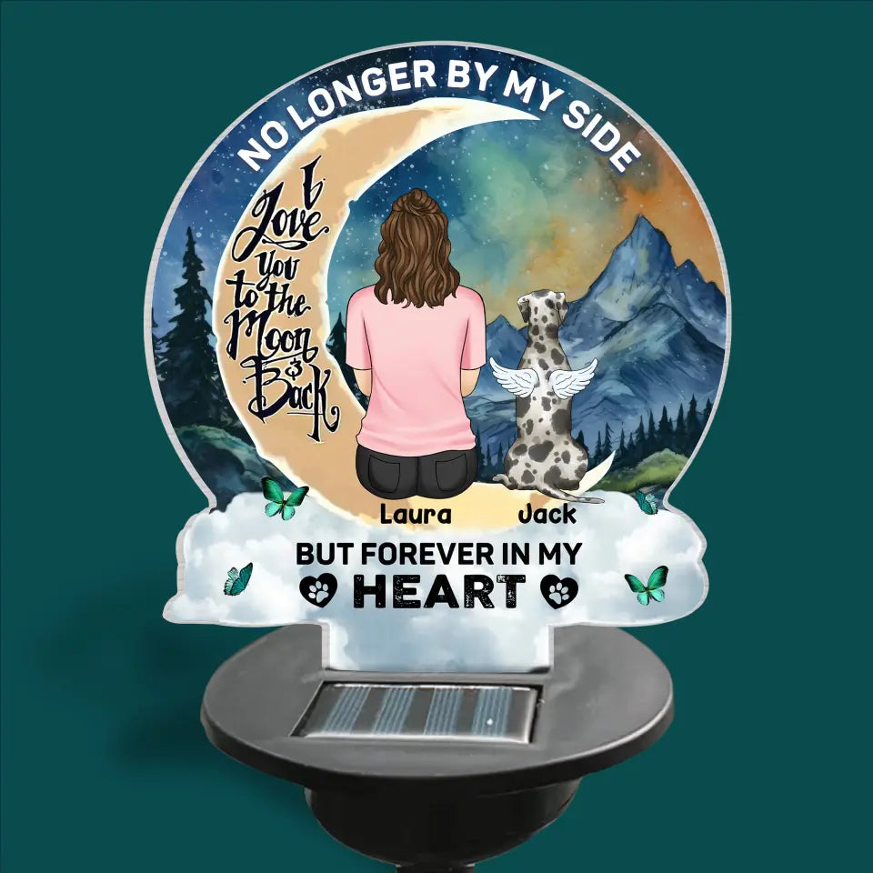 No Longer By My Side But Forever In My Heart - Personalized Solar Light