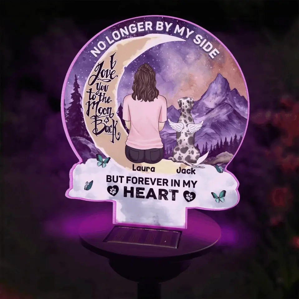 No Longer By My Side But Forever In My Heart - Personalized Solar Light