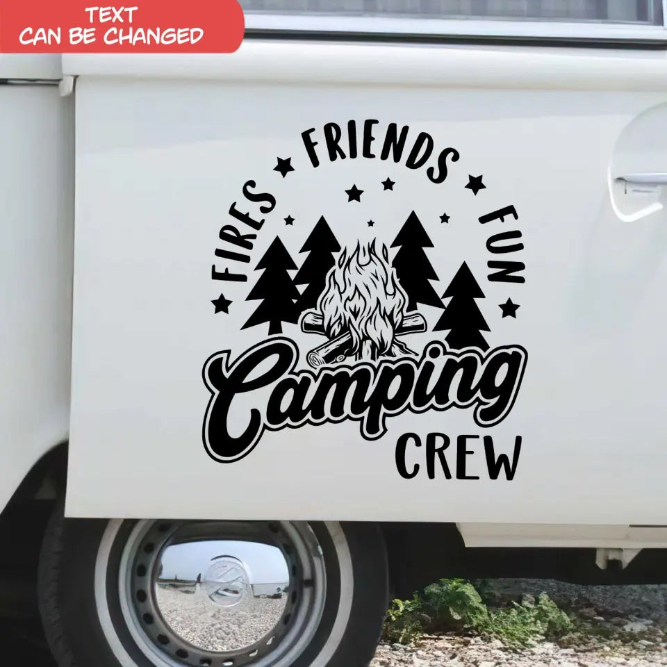 Fire Friends Fun - Personalized Decal, Gift For Camper