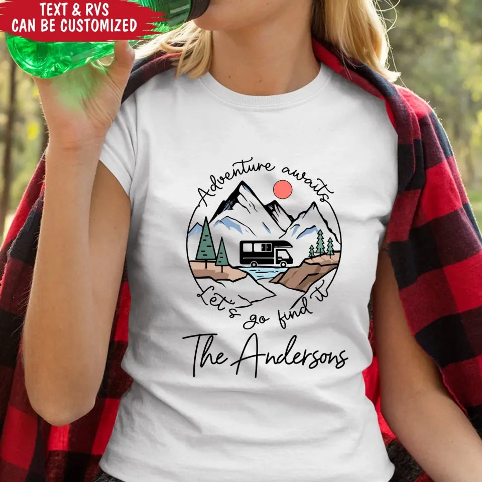 Adventure Awaits - Personalized T-Shirt, Gift For Camping Lovers