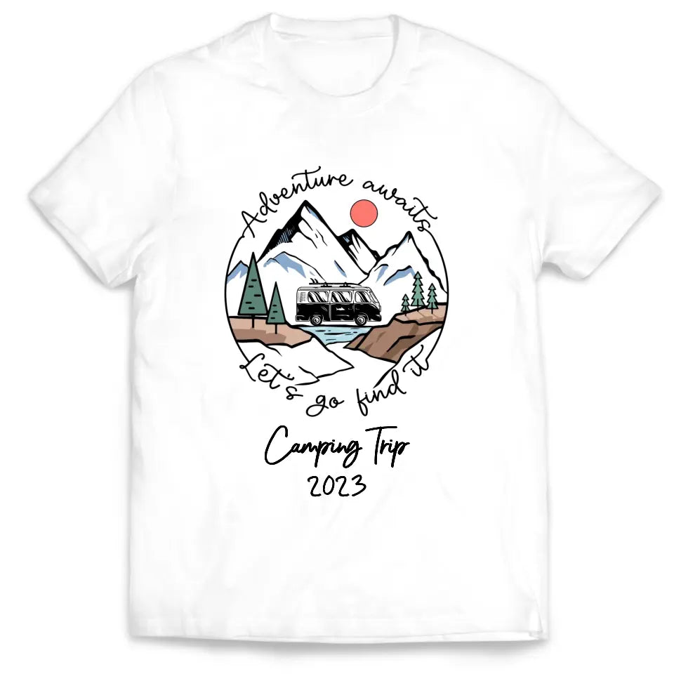 Adventure Awaits - Personalized T-Shirt, Gift For Camping Lovers