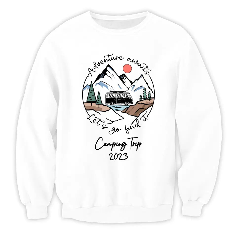 Adventure Awaits - Personalized T-Shirt, Gift For Camping Lovers