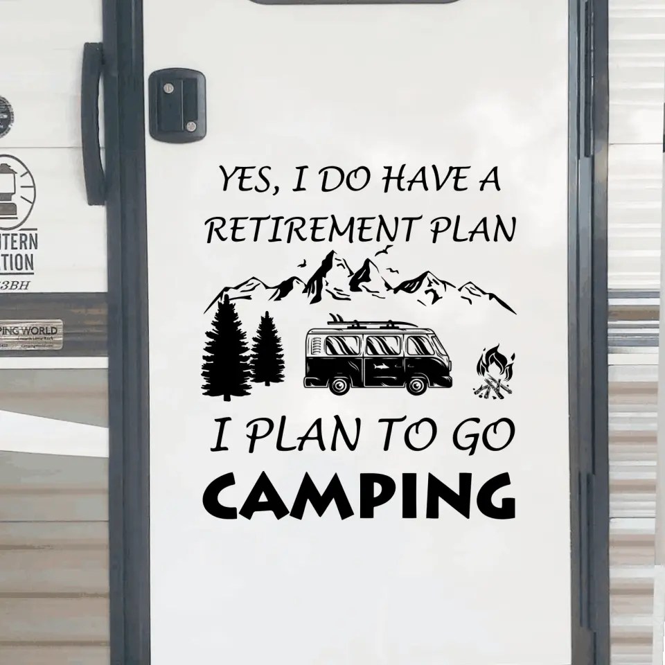 I Plan To Go Camping - Personalized Decal,  Camping Decal