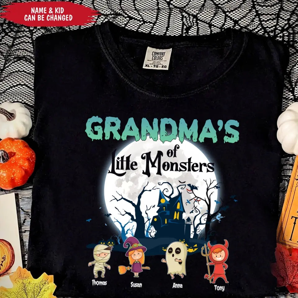 Grandma Of Little Monsters - Personalized T-Shirt, Gift For Halloween