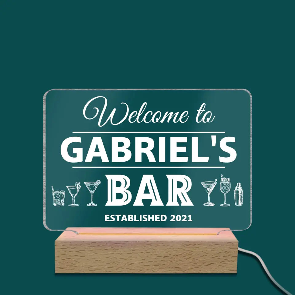Welcome To Our Bar - Personalized Acrylic Lamp