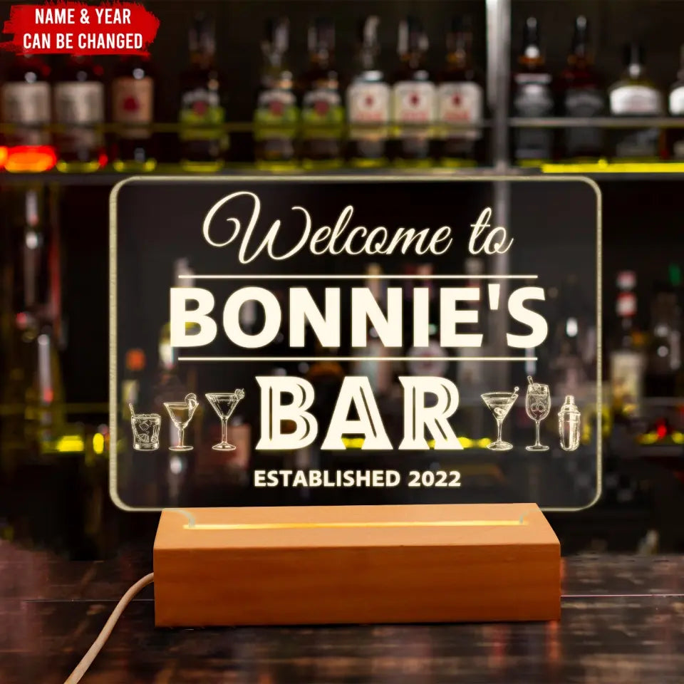 Welcome To Our Bar - Personalized Acrylic Lamp
