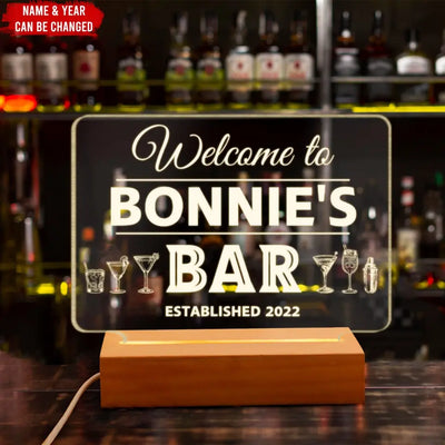 Welcome To Our Bar - Personalized Acrylic Lamp