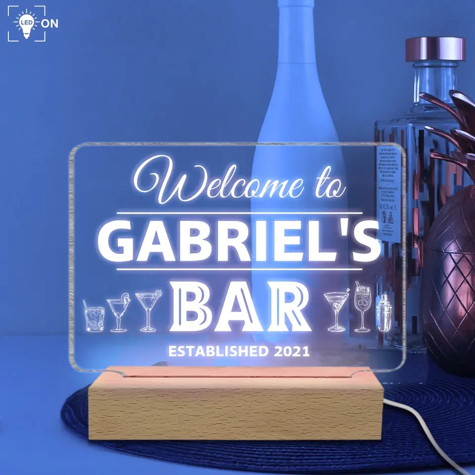 Welcome To Our Bar - Personalized Acrylic Lamp