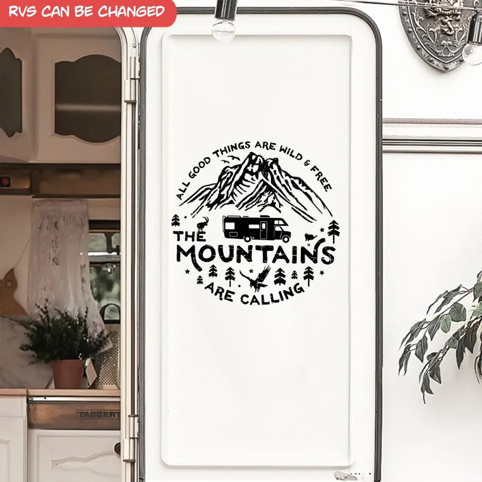 All Good Things Are Wild And Free - Personalized Decal, Gift For Camping Lovers