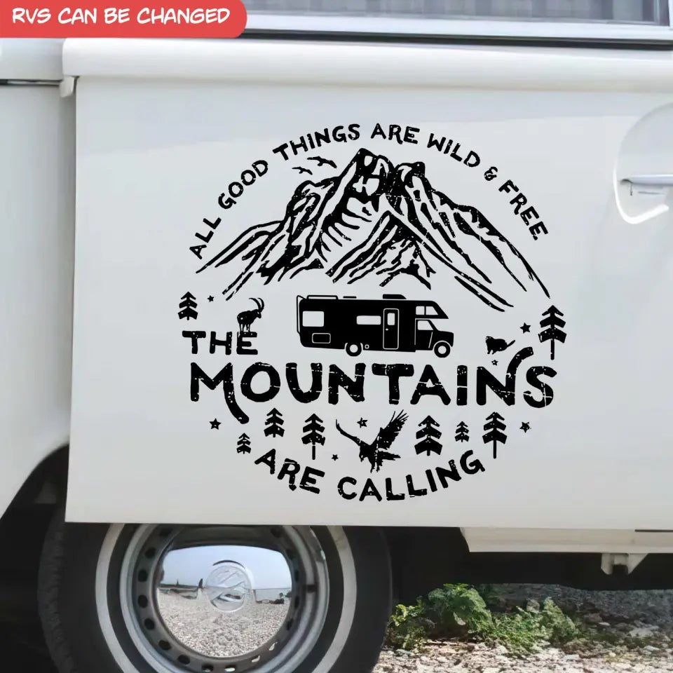 All Good Things Are Wild And Free - Personalized Decal, Gift For Camping Lovers