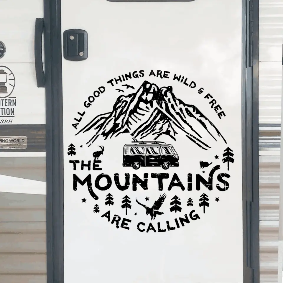 All Good Things Are Wild And Free - Personalized Decal, Gift For Camping Lovers