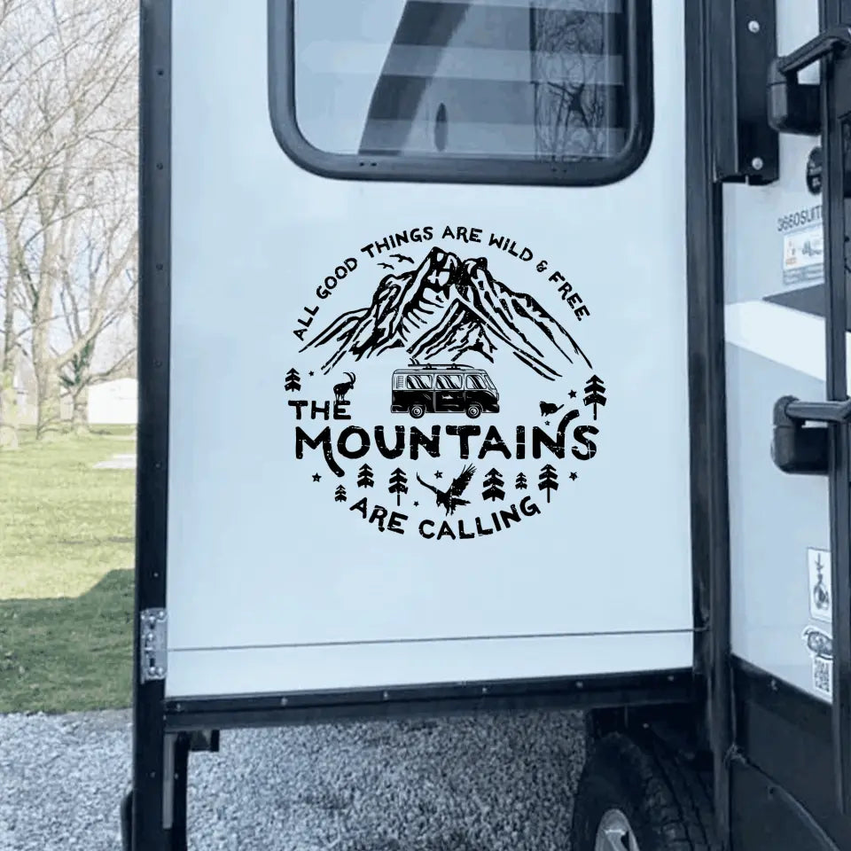 All Good Things Are Wild And Free - Personalized Decal, Gift For Camping Lovers